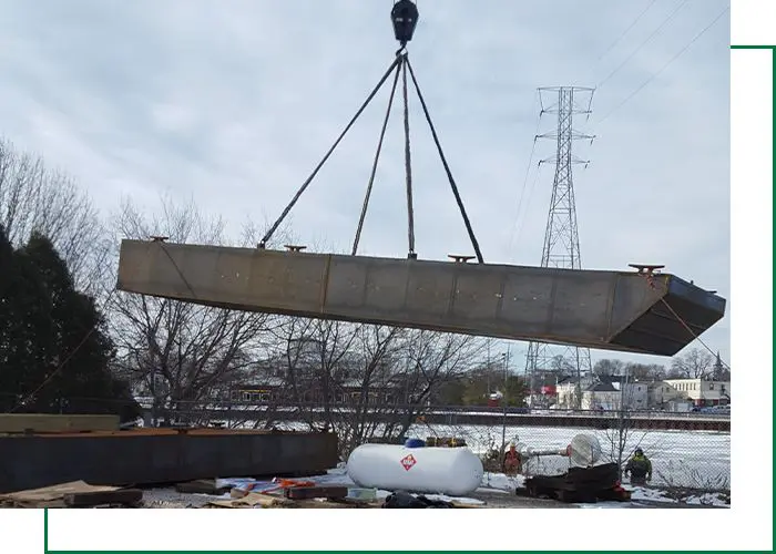 Various sized barges